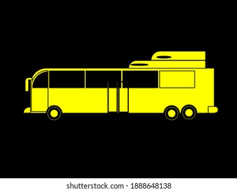 yellow double decker bus icon, bus vector in yellow color style, isolated high quality