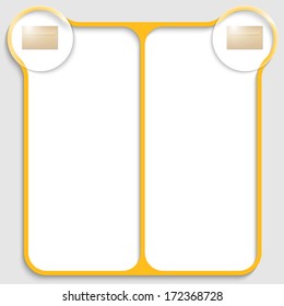 yellow double text box for any text with envelope