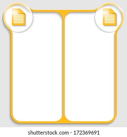 yellow double text box for any text with note icons