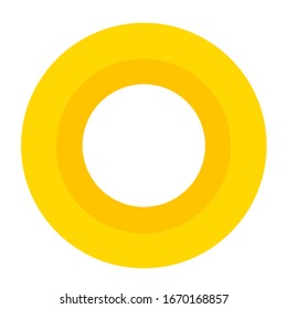Anillo amarillo sobre fondo blanco, vectorial de masa, logo de masa, ilustración de masa