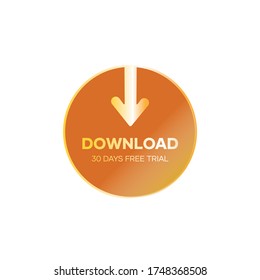 Diseño vectorial de icono de círculo de descarga amarillo. Vector