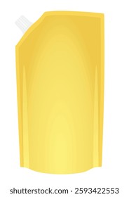 Yellow doypack pack with cap. vector