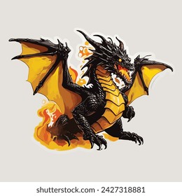 A Yellow dragon sticker animal sticker 