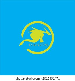 VECTOR DE DRAGÓN AMARILLO EN FONDO AZUL