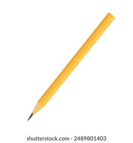 Yellow drawing pencil on an isolated background.