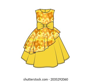 yellow dress with flower print