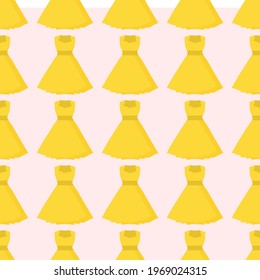 Patrón de vestimenta amarilla en un fondo rosa pálido para el diseño web o textiles