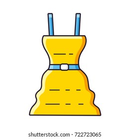 Yellow dress vector icon isolated