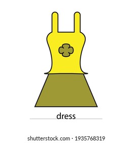 yellow dress vector type icon