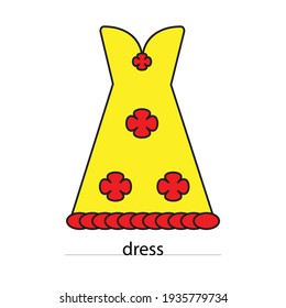 yellow dress vector type icon