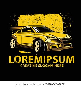 coche de deriva amarillo, adecuado para camiseta