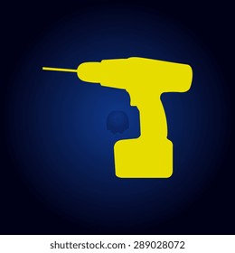 Yellow Drill icon on a blue background
