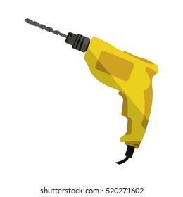yellow drill icon tool with wired