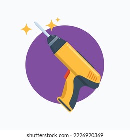 The Yellow Drill. Isolated Vector Illustration