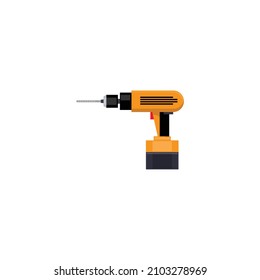 Yellow drill. This construction-themed vector illustration can use for icons, logos, stickers, patches, labels, signs, badges, certificates, or flayer decorations.