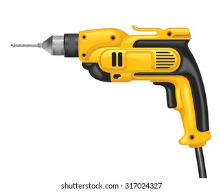 Yellow drill. Vector