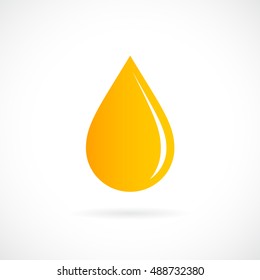 Yellow drop icon vector illustration isolated on white background