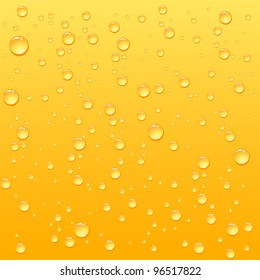 Yellow drops on drink background, illustration