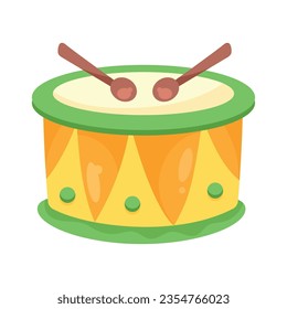 yellow drum illustration vector isolated