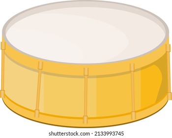 Yellow drum, illustration, vector on a white background.
