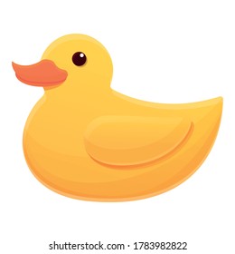 Yellow duck bath icon. Cartoon of yellow duck bath vector icon for web design isolated on white background