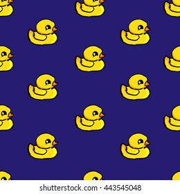 Yellow duck beautiful background vector illustration, duck seamless