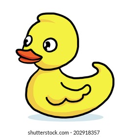 Yellow duck / cartoon vector and illustration, hand drawn style, isolated on white background.