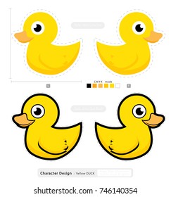 Yellow Duck. Character cartoon style.