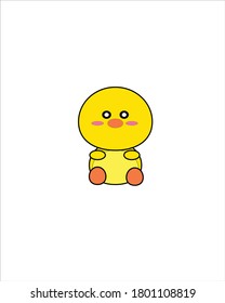 Yellow duck character illustration design