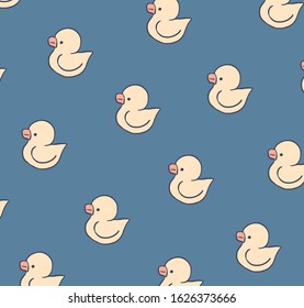 yellow duck doodle .vector illustration