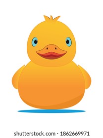 Yellow duck drawing in cartoon vector