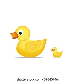 Yellow duck family Vector 