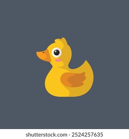 yellow duck in flat vector design.
