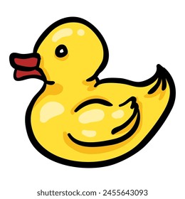 Yellow Duck Hand Drawn Doodle Icon