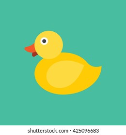 Yellow Duck Icon, Animal Vector