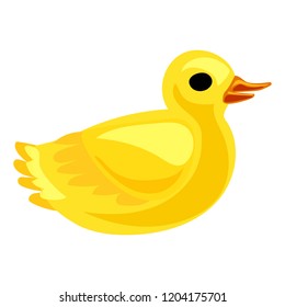 Yellow duck icon. Cartoon of yellow duck vector icon for web design isolated on white background