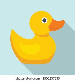 Yellow duck icon. Flat illustration of yellow duck vector icon for web design