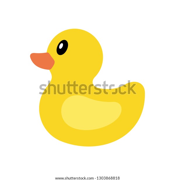 Yellow Duck Icon Isolated On White Stock Vector (Royalty Free) 1303868818