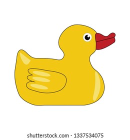 Yellow Duck Icon On White Background Stock Vector (Royalty Free ...