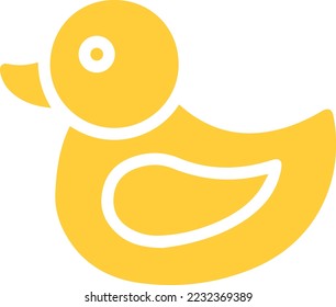 yellow duck icon. Yellow Rubber Duck icon. ducky bath toy flat color icon. duck on White Background