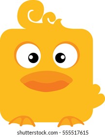 Yellow Duck Icon - Vector Illustration