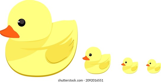 Yellow duck, illustration, vector on a white background.