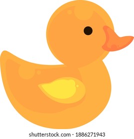 Pato amarelo, ilustração, vetor sobre fundo branco