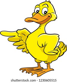 Yellow Duck Mascot Happy Duck Cartoon Stock Vector (Royalty Free ...