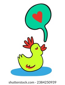 yellow duck with a mohawk element in vector. subcultural object in flat style. icon template for print website app poster sticker. children teen icons series