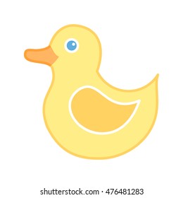 Yellow duck on white background vector illustration