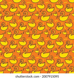 yellow duck pattern background vector image