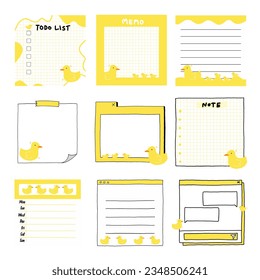 yellow duck planner template set