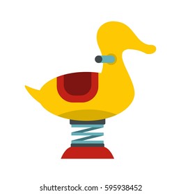 Yellow duck spring see saw icon in flat style isolated on white background vector illustration