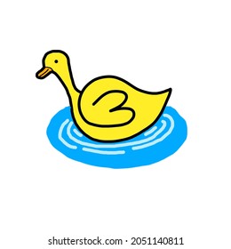 Yellow duck swimming in water